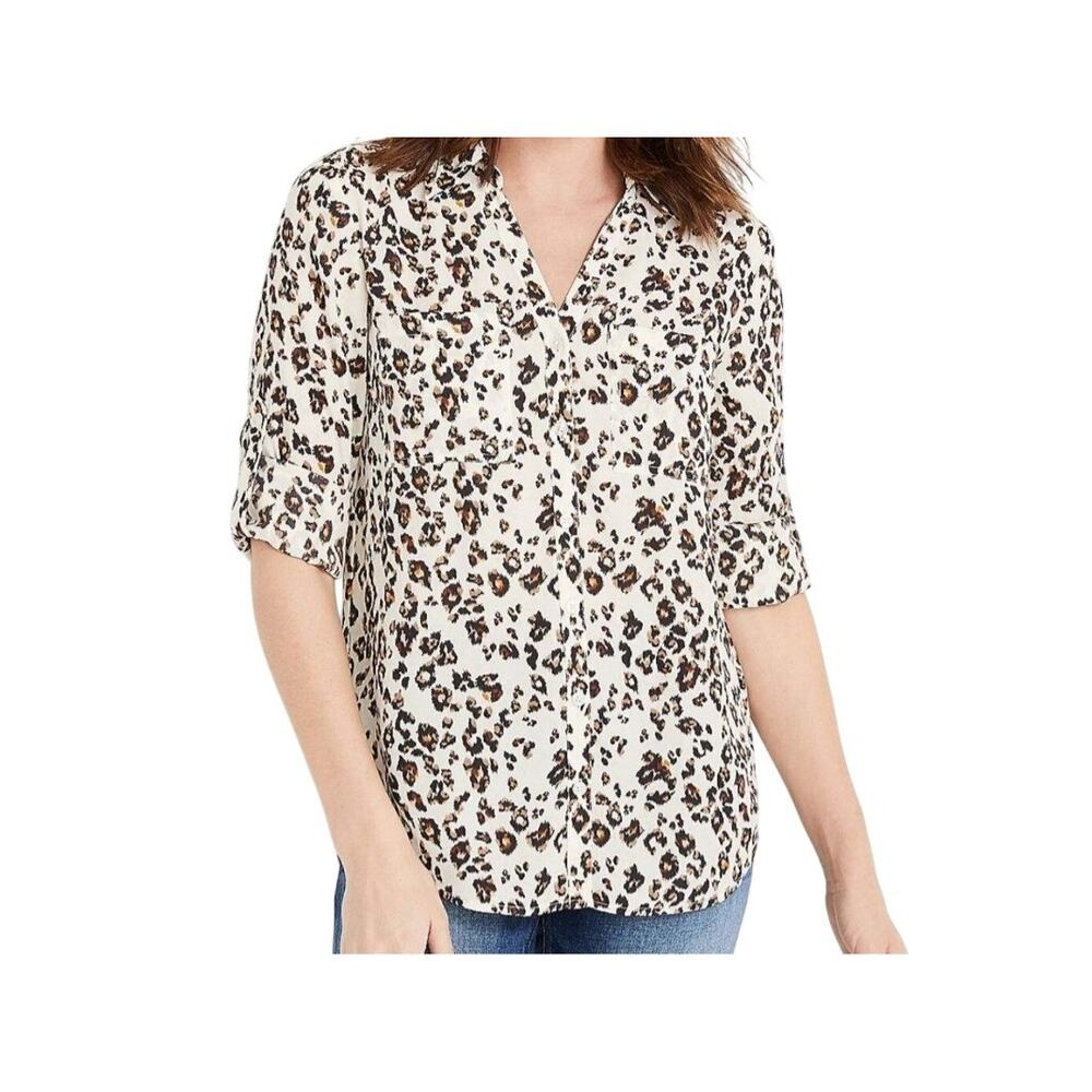Maurices Winona Leopard Print Button Down Womens … - image 7